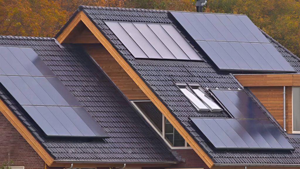 Large roof area being used for the installation of a large number of solar panels.